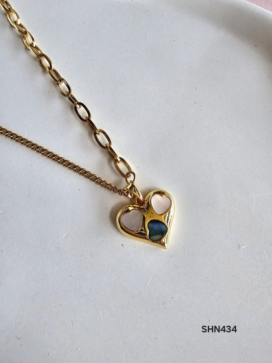 Triple Heart Mosaic Necklace