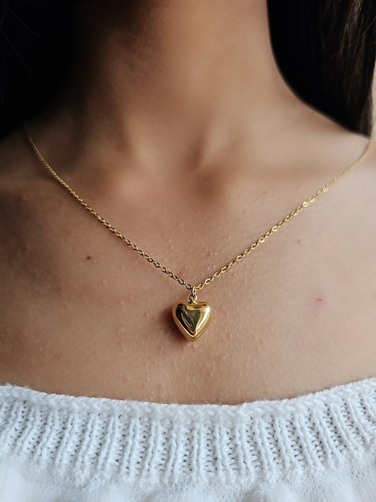 Golden Bloom Heart Pendant