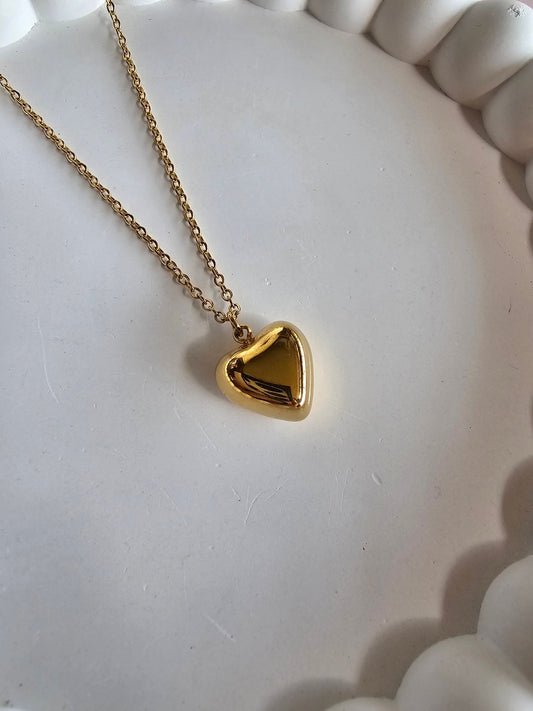Golden Bloom Heart Pendant