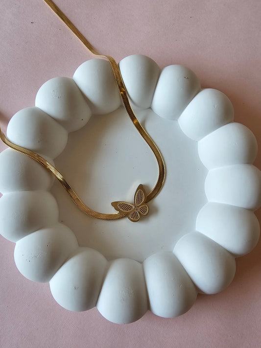 Golden Flutter Butterfly Necklace