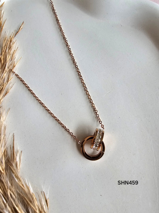 Rose Duo Ring Necklace