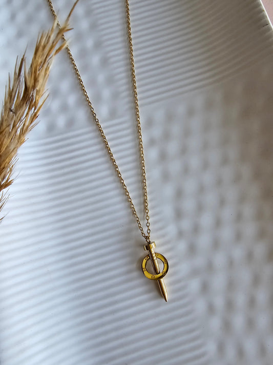 Bold Spear Pendant Necklace