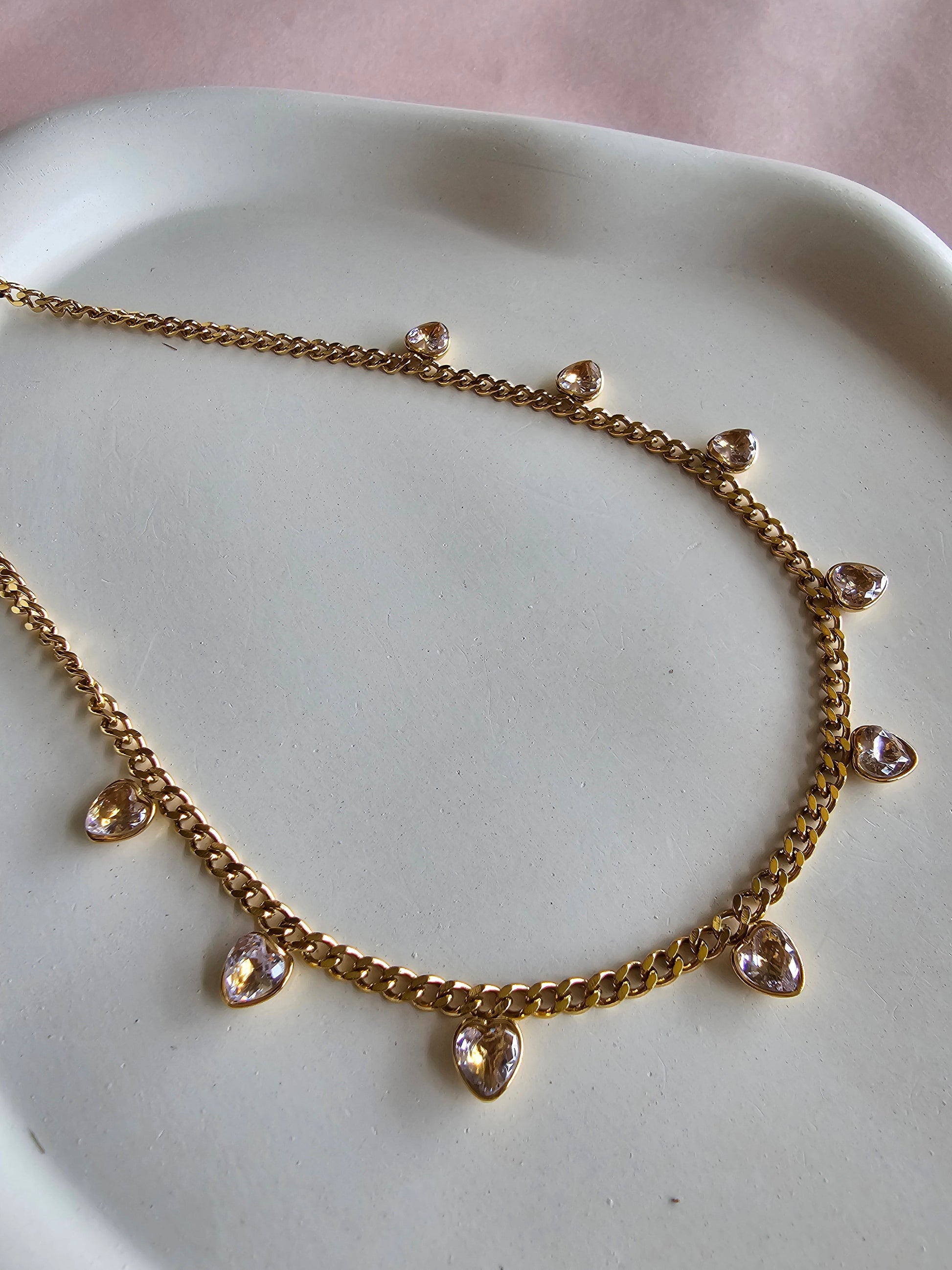 Golden Tear Charm Necklace