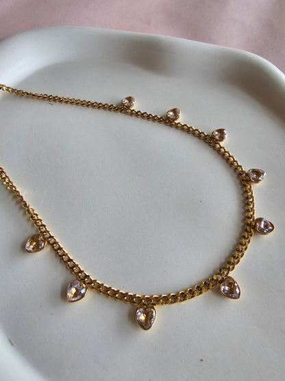 Golden Tear Charm Necklace