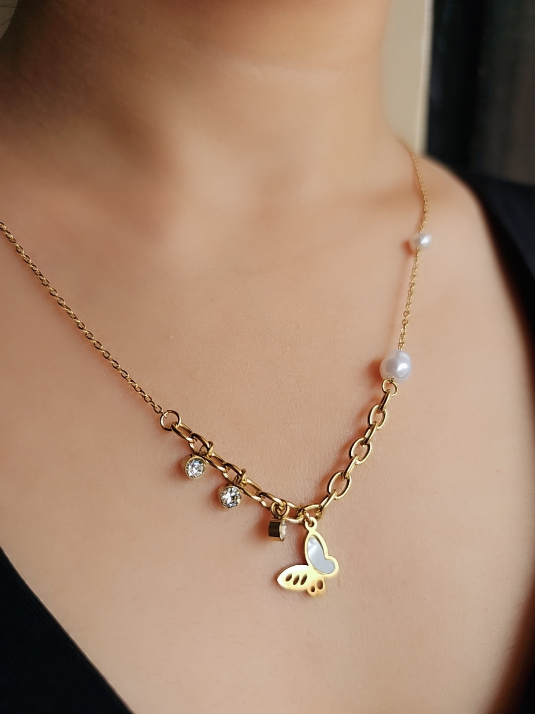Butterfly Pearl Charm