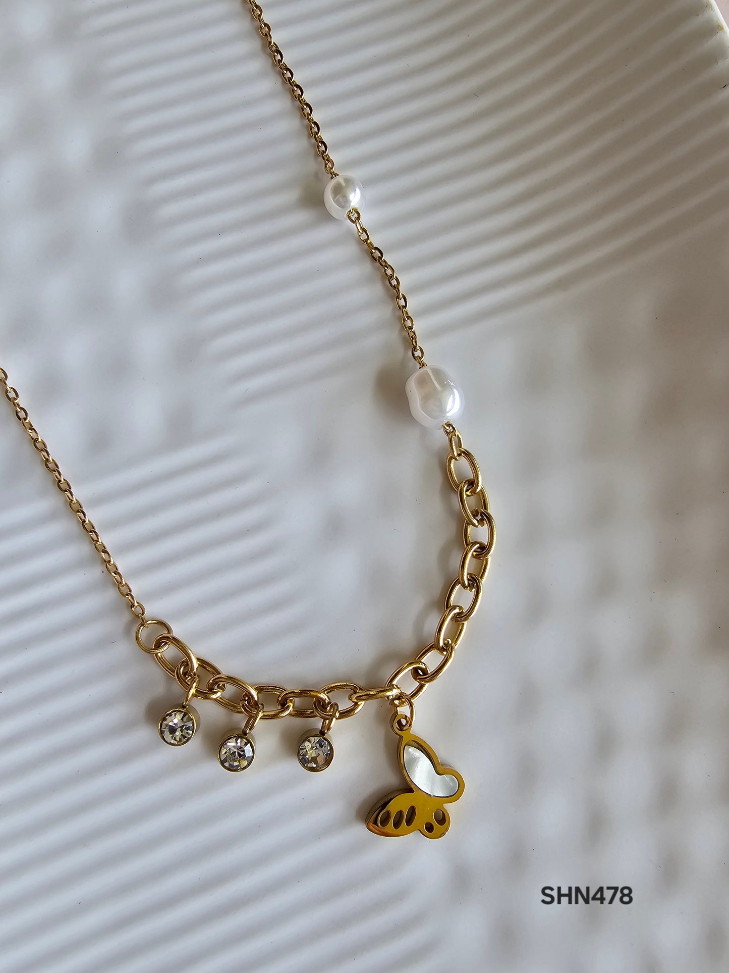 Butterfly Pearl Charm