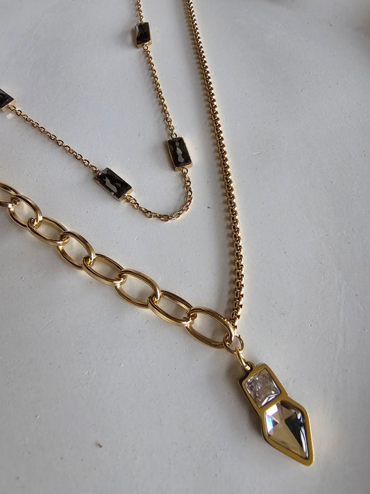 Noir Luxe Layered Necklace