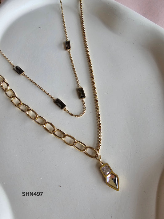 Noir Luxe Layered Necklace