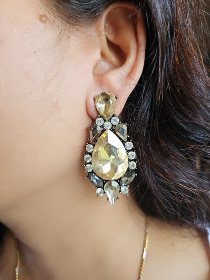 Golden Teardrop Glam Studs
