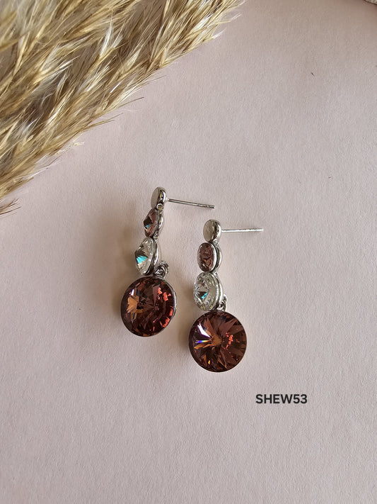 Burgundy Faceted Drop Earrings