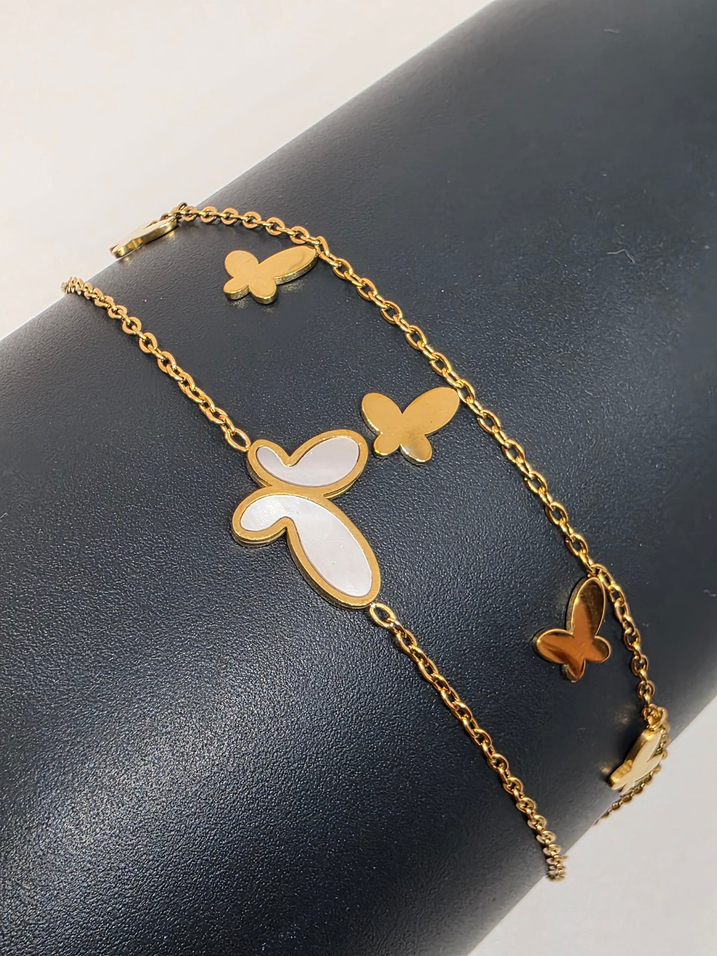 The Fluttering Grace Double-Layer Butterfly Bracelet
