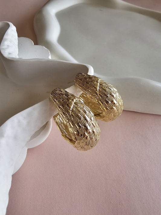 Golden Texture Hoops