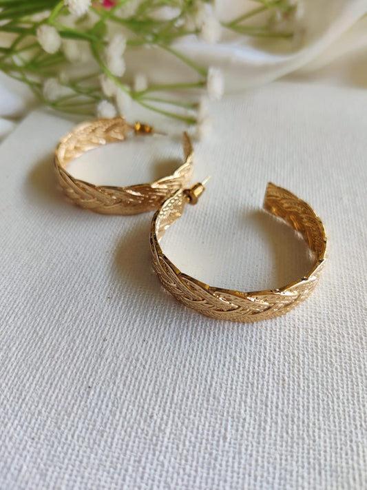 Golden hoops earring