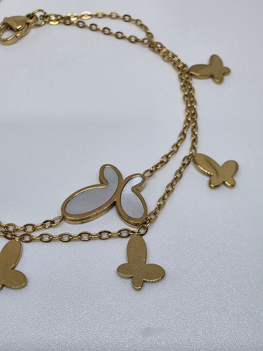 The Fluttering Grace Double-Layer Butterfly Bracelet