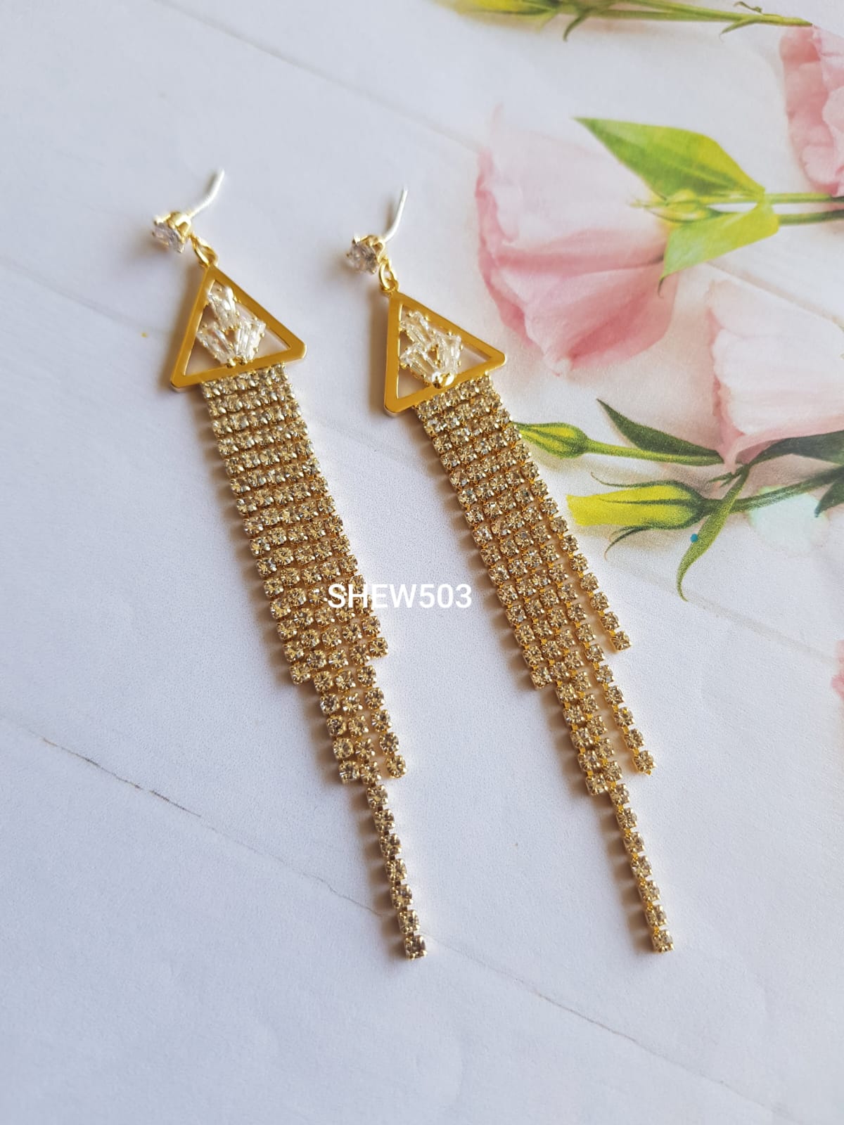 Golden Glam Cascade Earrings